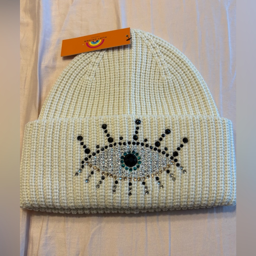 Kurt Geiger Cream Knit Beanie